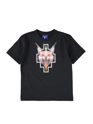 County of Milan T-shirt bambino manica corta con stampe nero S6CMJBTH052 110 COUNTY OF MILAN KIDS 