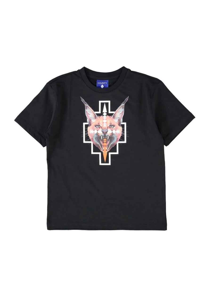 County of Milan T-shirt bambino manica corta con stampe nero