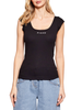 Pinko top a costine Tenace con logo nero
