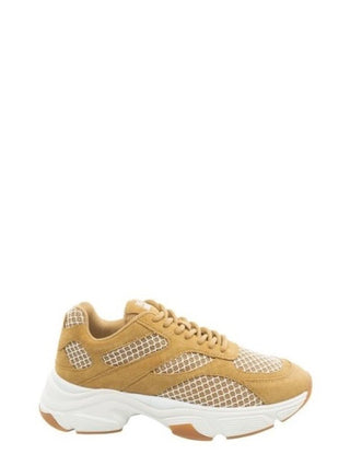 Love Moschino sneakers donna in mesh e suede beige