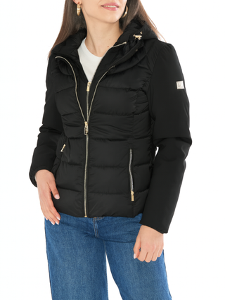 Yes Zee giubbino imbottito corto con cappuccio nero J045-M800 0801 YES-ZEE 