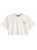 County of Milan T-shirt crop bambina con logo strass beige chiaro