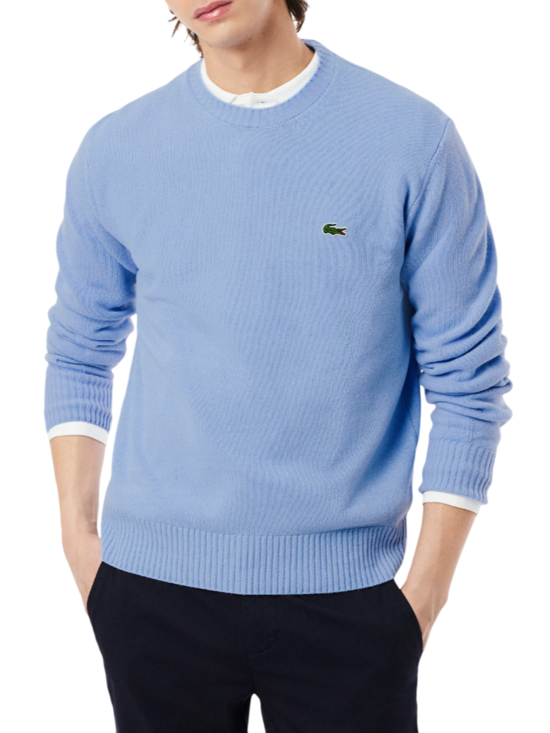 Lacoste maglia uomo in lana celeste