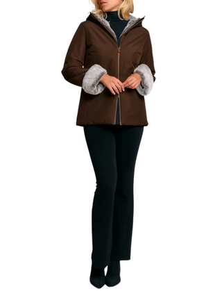 Suns giubbino Alya con eco pelliccia marrone GBS63023D COFFE SUNS 