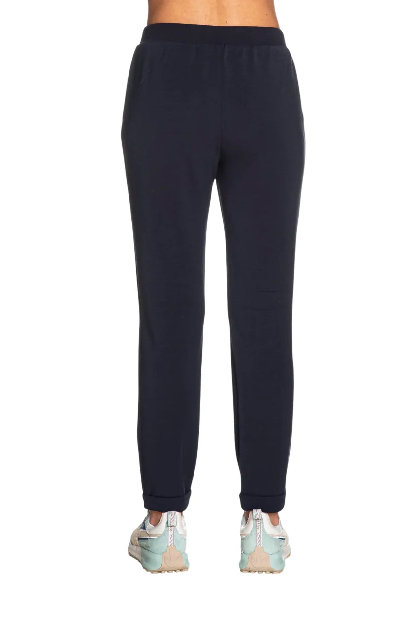 Liu Jo pantaloni joggers con logo strass blu