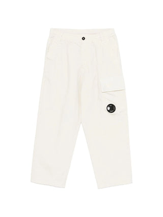 C.P. Company pantaloni bambino in gabardine ecrù