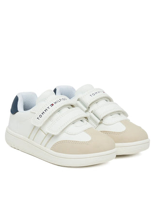 Tommy Hilfiger sneakers bambino con strappi bianco beige