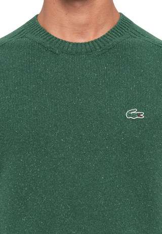 Lacoste maglia uomo misto lana verde melange