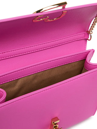Love Moschino borsa a tracolla in ecopelle martellata fucsia oro