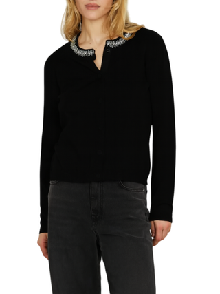 Relish cardigan Saria con strass nero SARIA 1199 RELISH 