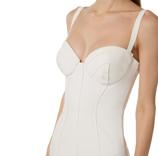 Elisabetta Franchi abito tubino stile bustier avorio