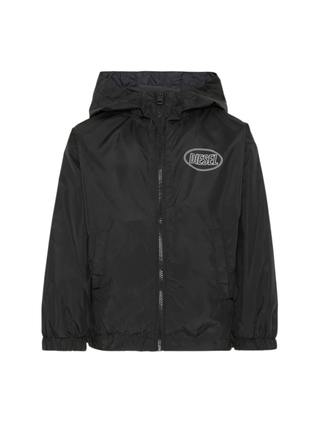 Diesel giubbino antivento con cappuccio bambino nero