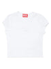 Diesel T-shirt manica corta Tangie con logo cut out bianco
