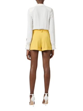 Elisabetta Franchi camicia body in georgette avorio