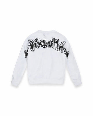Disclaimer felpa bambino con stampa logo bianco