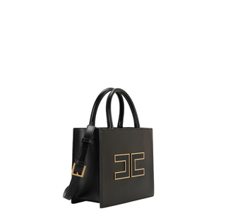Elisabetta Franchi borsa tote piccola con logo nero BS33A56E3 110 ELISABETTA FRANCHI 