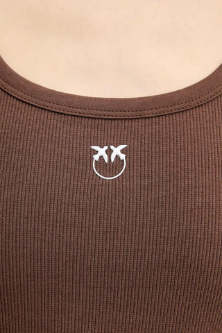 Pinko canotta a costine Calcolatore marrone