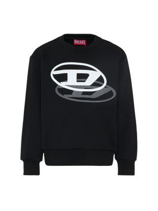 Diesel felpa bambino con logo iconico nero