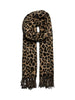 Pieces sciarpa donna in fantasia animalier beige nero
