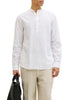 Jack&Jones camicia uomo alla coreana misto lino bianco