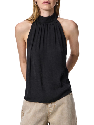 Pieces top donna all'americana nero 17160888 BLACK PIECES 