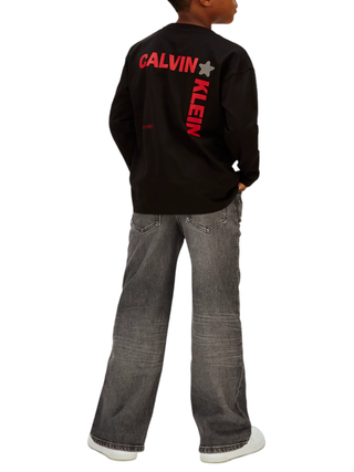 Calvin Klein Jeans T-shirt manica lunga bambino nero