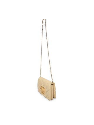 Love Moschino borsa a tracolla in ecopelle trapuntata beige chiaro