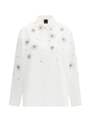 Pinko camicia Carley con ricami gioiello bianco