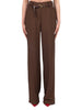 Haveone pantaloni gamba larga donna con cintura marrone