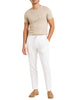 Le Braghe pantaloni uomo in lino slim bianco