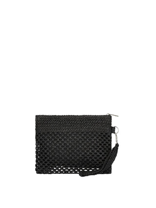 Me Fui pochette donna in rafia crochet nero MA26-SW0055 BK ME FUI