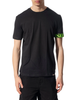 Dsquared2 T-shirt manica corta con banda logata nero verde fluo