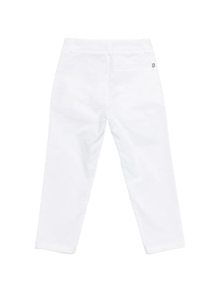 Dondup pantaloni bambino in gabardina bianco