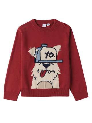 iDo maglia bambino con cagnolino bordeaux 4F210 2297 iDO 