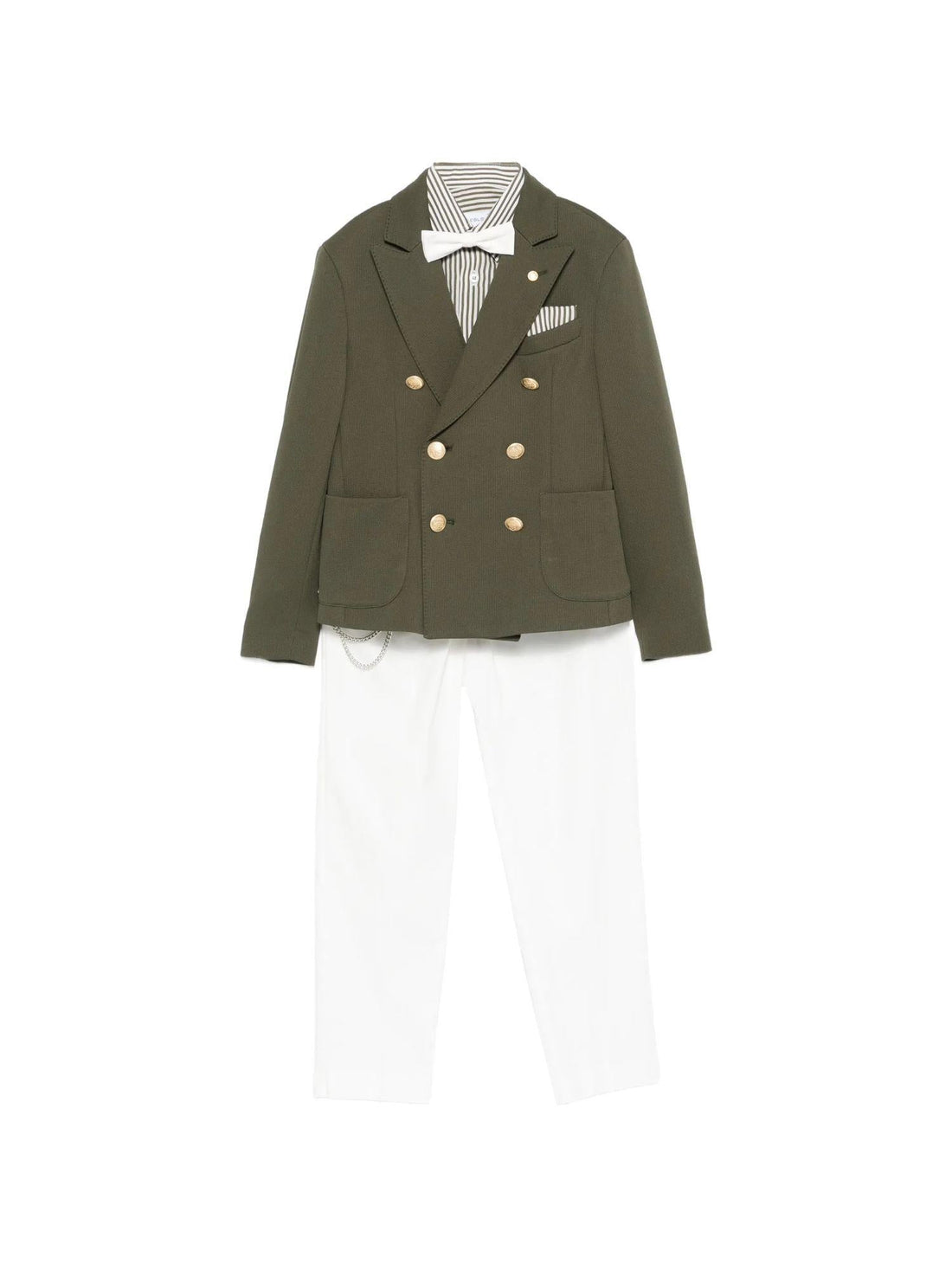 Colori Chiari completo elegante giacca pantaloni camicia verde bianco