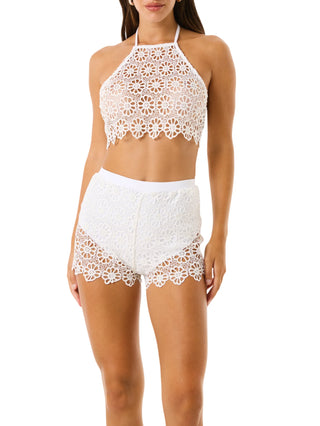 4giveness shorts crochet donna bianco