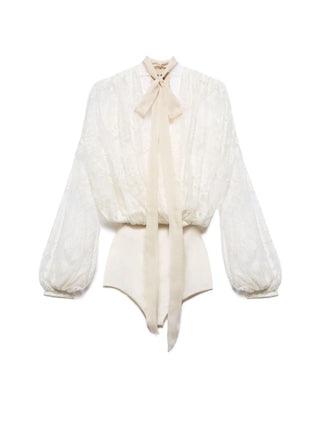 Aniye By body Tamara in pizzo con fusciacca panna