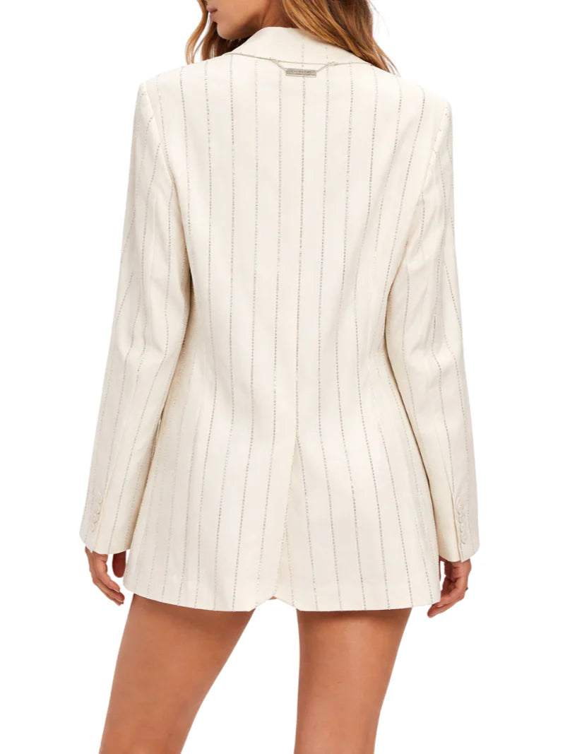 John Richmond giacca blazer Cedis con strass bianco latte