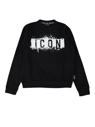 Icon felpa bambino con stampa logo nero IBSW00766 9000 ICON 