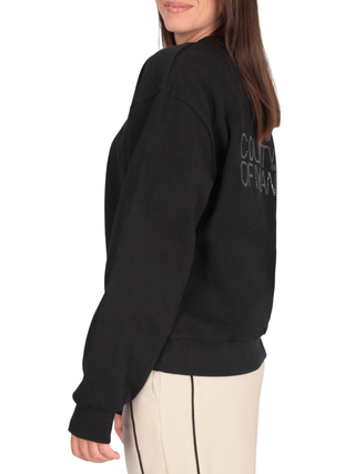 County of Milan felpa donna con logo strass nero CM30026 NERO COUNTY OF MILAN 