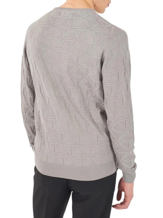 Yes Zee maglia uomo in fantasia jacquard grigio M823-MD00 0809 YES-ZEE