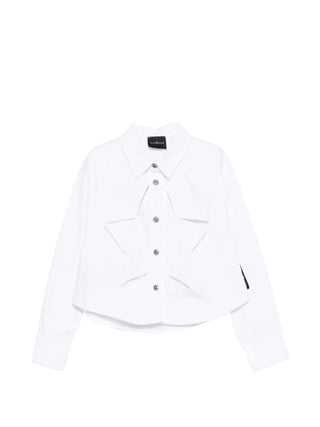 John Richmond camicia bambina Bindup con stella cut out bianco