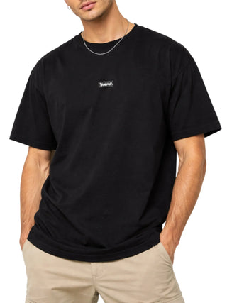 Disclaimer T-shirt uomo manica corta con patch logo nero