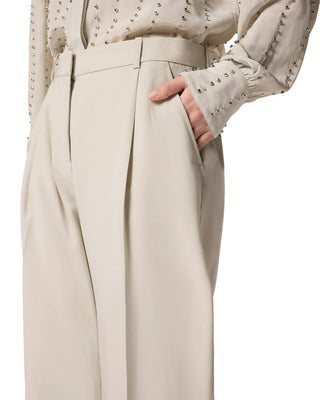 Pinko pantaloni palazzo Paula con pinces grigio chiaro