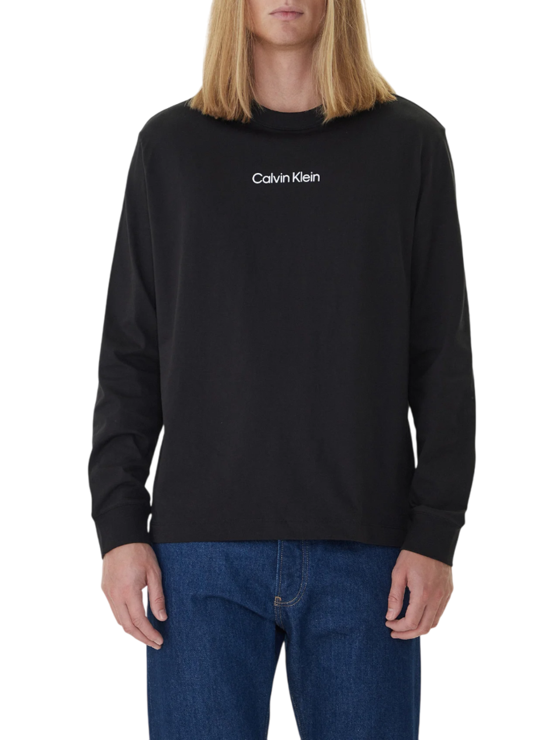 Calvin Klein T-shirt manica lunga con logo nero