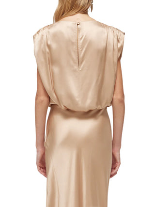 Blugirl blusa in raso donna beige