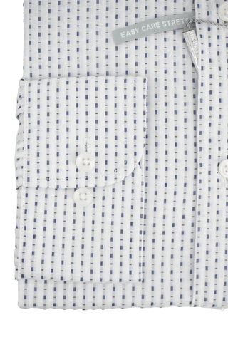 Michael Kors camicia manica lunga in fantasia slim fit bianco blu