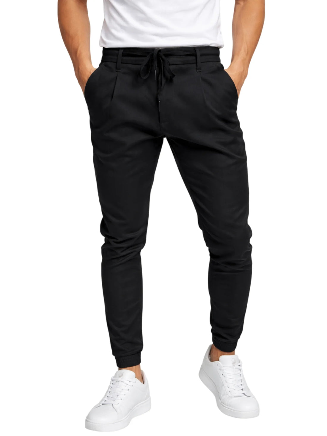 Le Braghe pantaloni misto nylon slim lavaggio nero