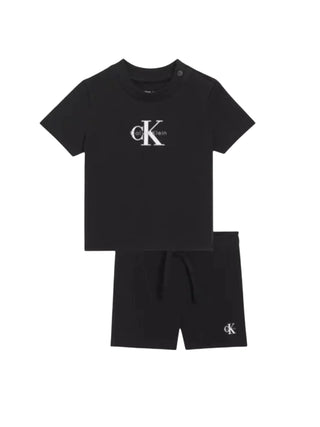 Calvin Klein Jeans completo estivo neonato T-shirt e shorts nero