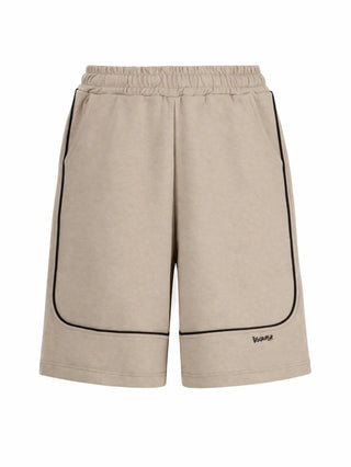 Disclaimer bermuda bambino con profili in contrasto beige